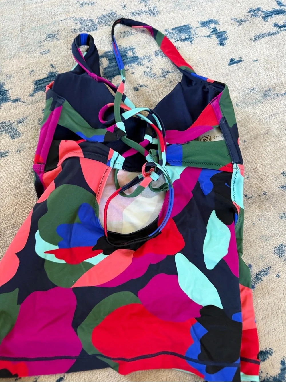 Athleta Matching Triangle Tankini & Bottom Set Small Top & D-DD XS Bottom